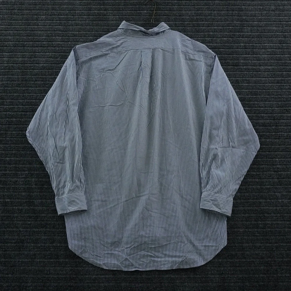 VTG Ralph Lauren Yarmouth Button Down 17-35 Blue White Striped Flesh Pony Shirt